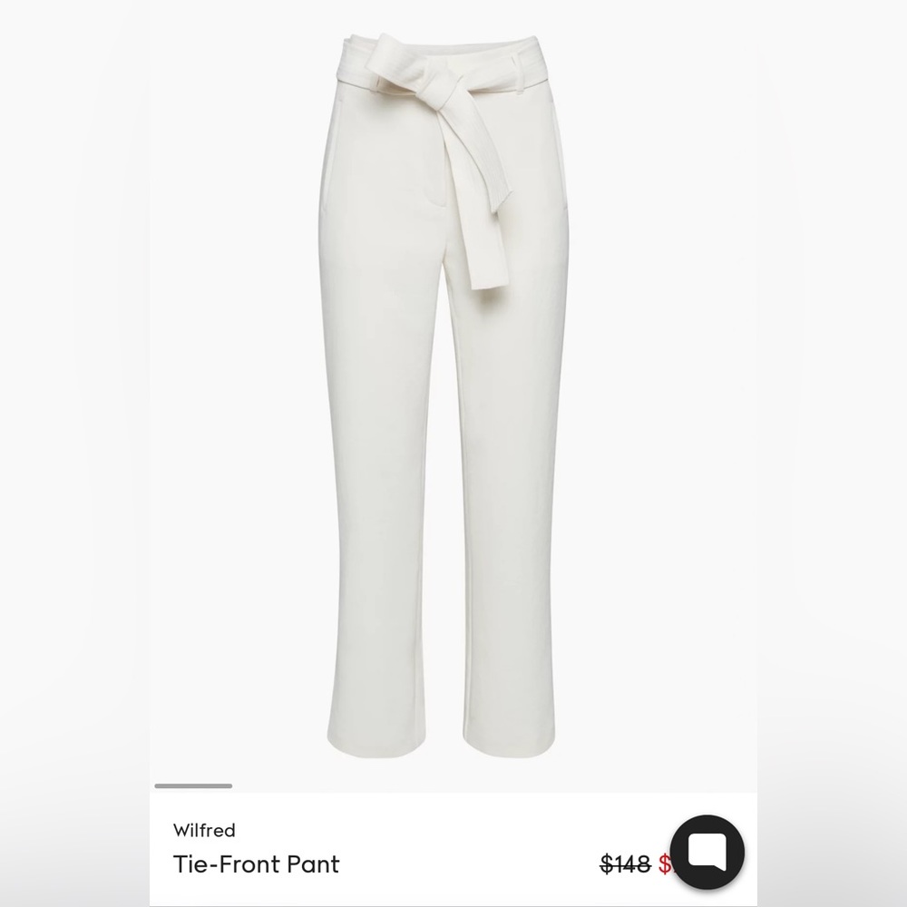 Aritzia wilfred tie front pant crepe in color Gull Grey size 6